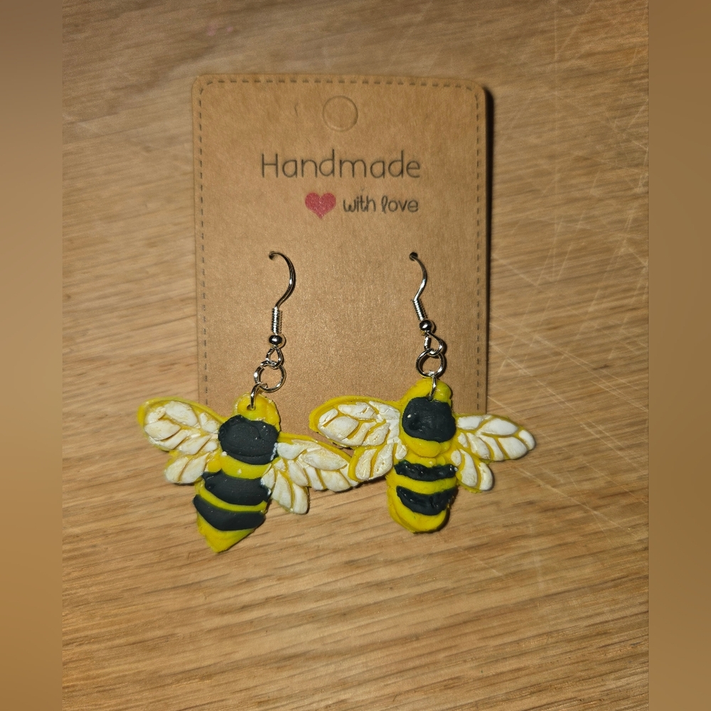NEW! Summer Time Bee Earrings HANDMADE Polymer Clay Insects